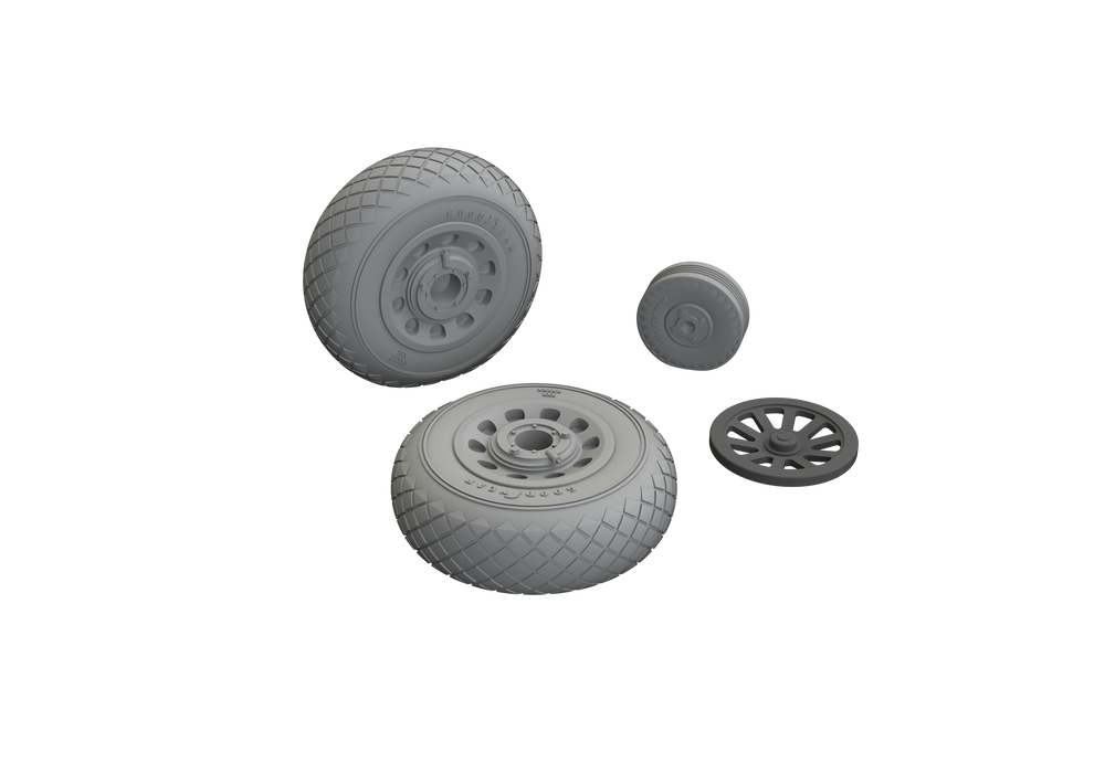 Eduard Brassin ED648986 P-51B/C Mustang Diamond Tread Wheels 1:48