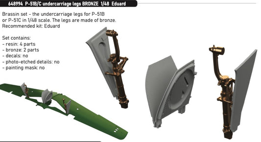 Eduard Brassin ED648994 P-51B/C Mustang Bronze Undercarriage Legs 1:48