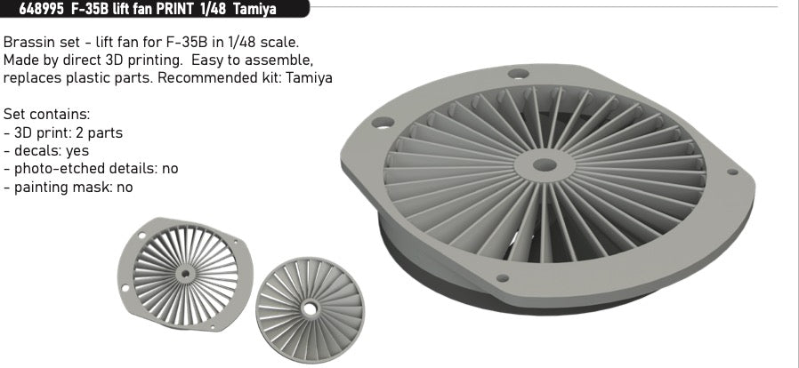 Eduard Brassin ED648995 1:48 Lockheed-Martin F-35B Lightning II lift fan