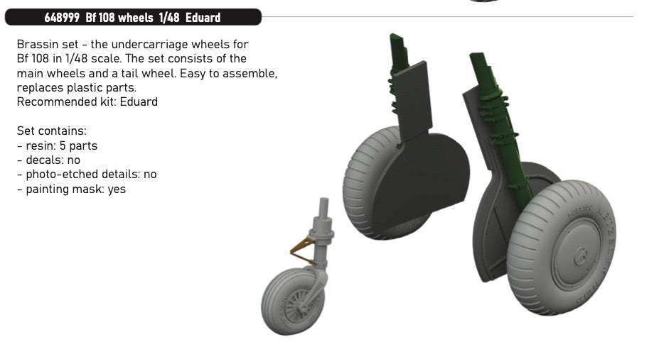 Eduard Brassin ED648999 Messerschmitt Bf-108 wheels 1:48