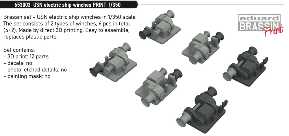 Eduard Brassin ED653003 1:350 USN electric ship winches