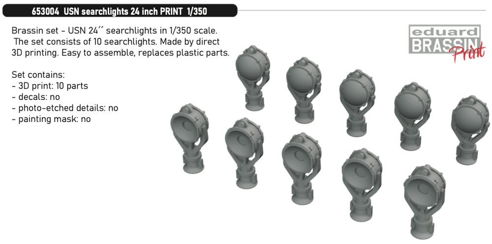 Eduard Brassin ED653004 1:350 USN searchlights 24 inch