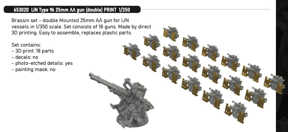 Eduard Brassin ED653020 1:350 IJN Type 96 25mm AA gun