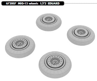 Eduard Brassin ED672007 1:72 Mikoyan MiG-15 wheels with weighted tyre effect