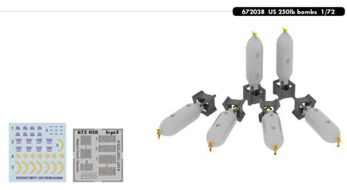 Eduard Brassin ED672038 1:72 US 250lb bombs