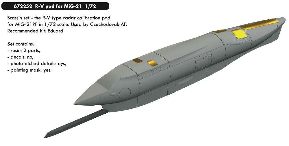 Eduard Brassin ED672252 1:72 R-V pod for Mikoyan MiG-21