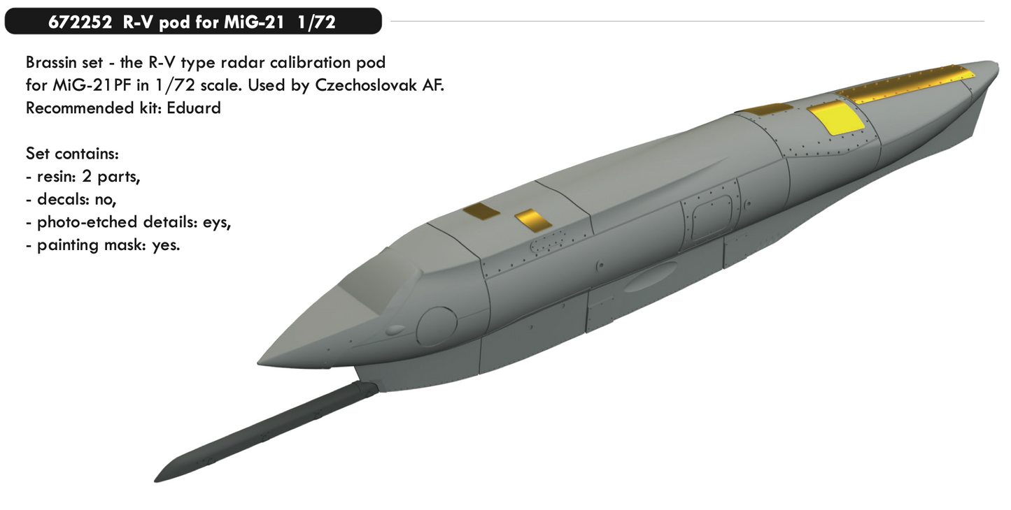 Eduard Brassin ED672252 1:72 R-V pod for Mikoyan MiG-21