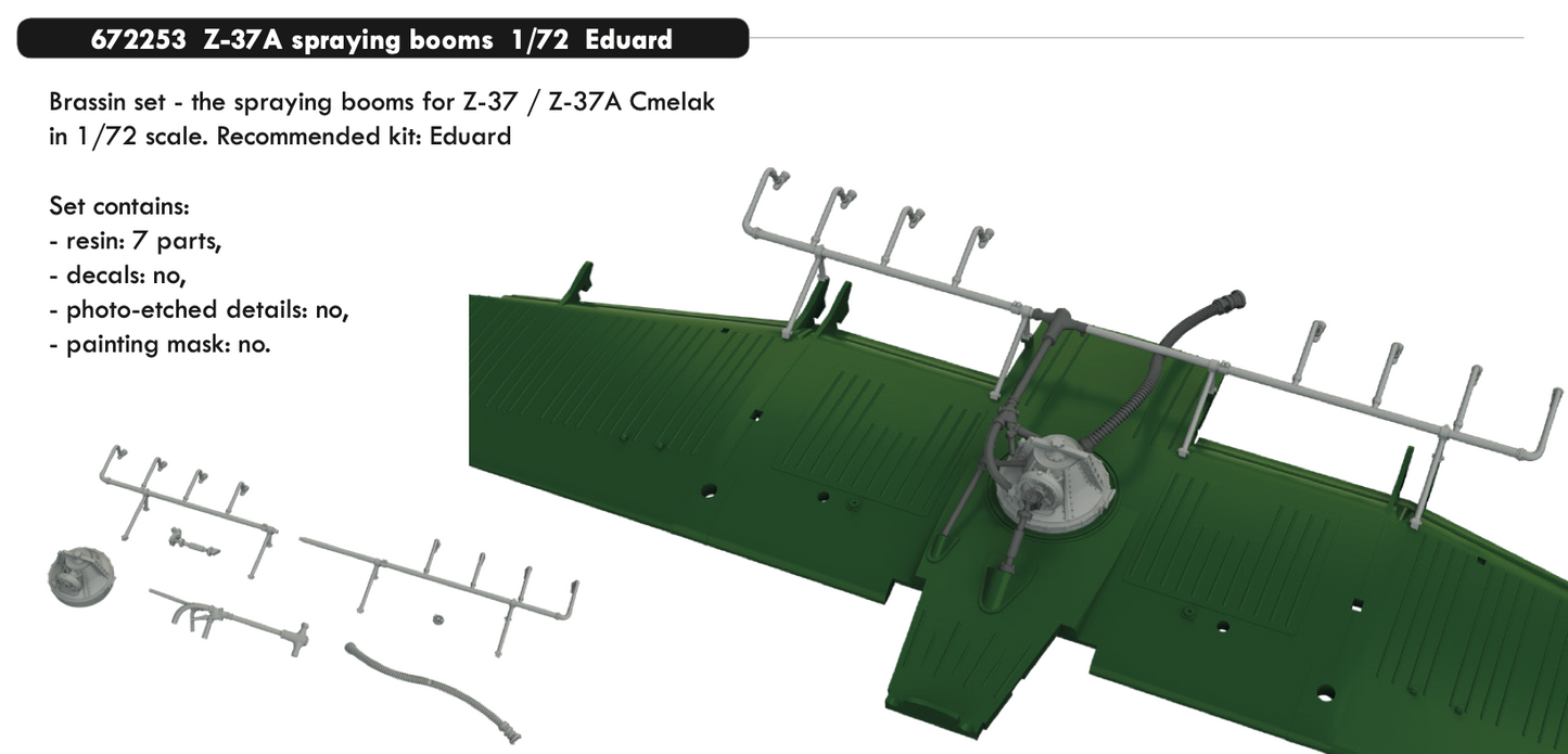 Eduard Brassin ED672253 1:72 Let Z-37A spraying booms