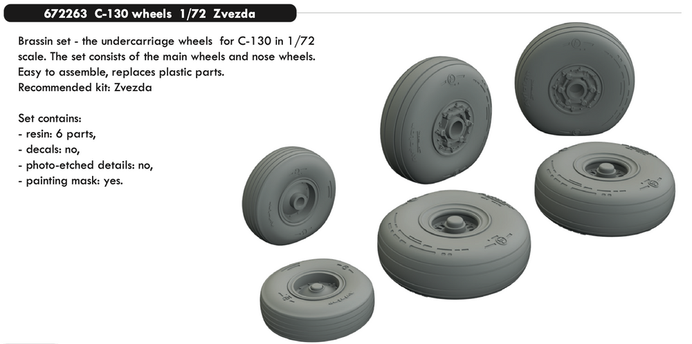 Eduard Brassin ED672263 C-130H Hercules Weighted Wheels 1:72