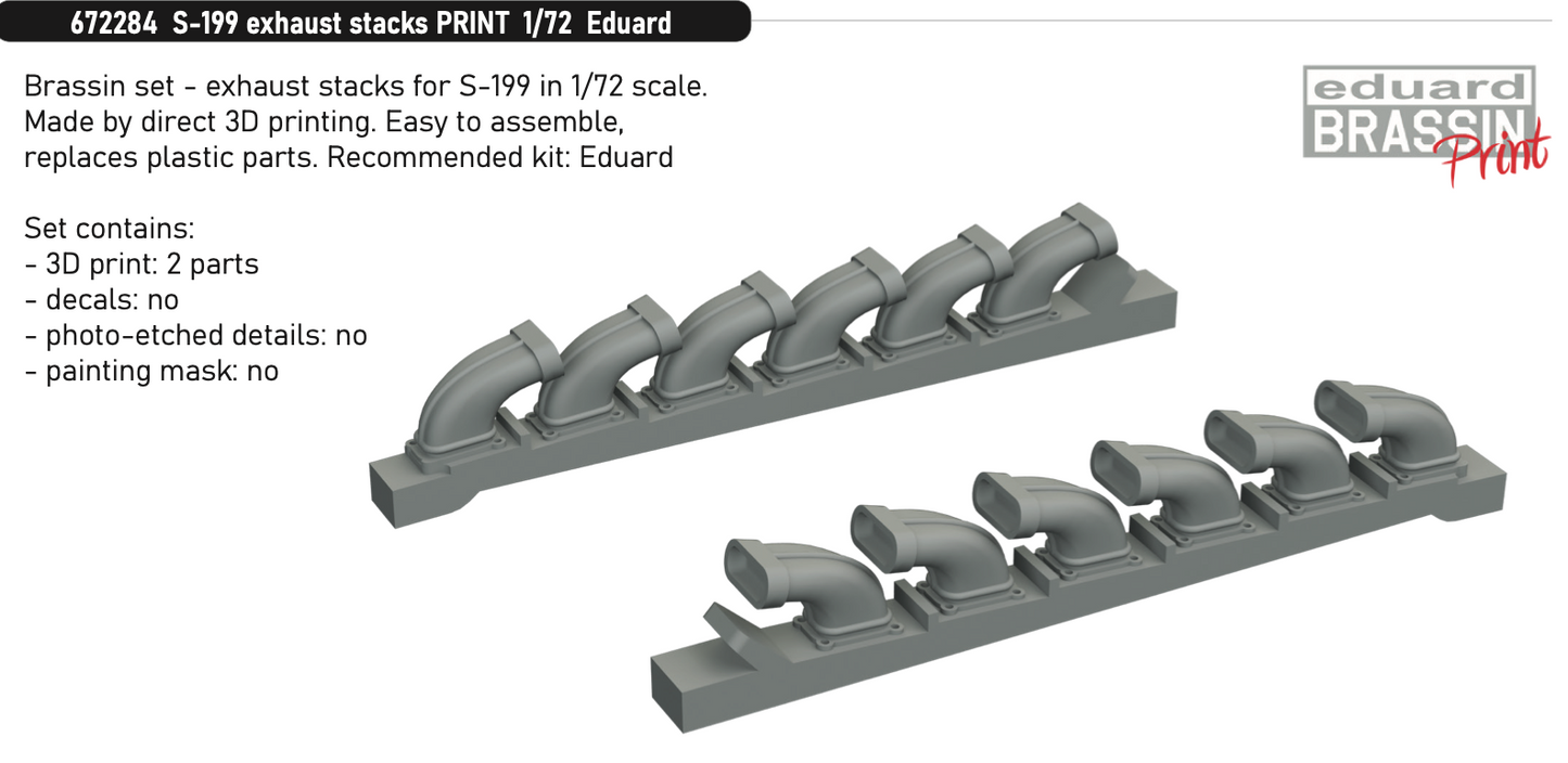 Eduard Brassin ED672284 1:72 Avia S-199 exhaust stacks