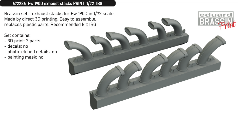 Eduard Brassin ED672286 1:72 Focke-Wulf Fw-190D exhaust stacks