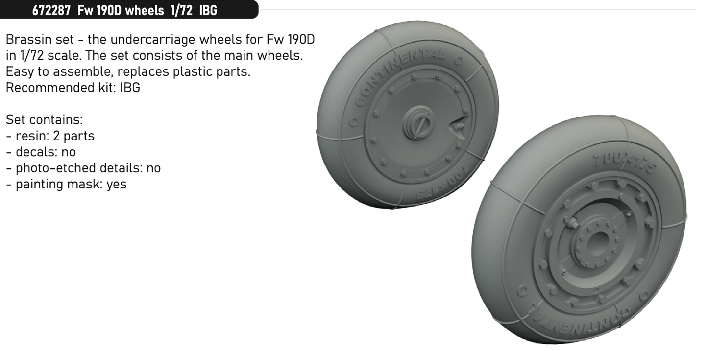 Eduard Brassin ED672287 1:72 Focke-Wulf Fw-190D wheels