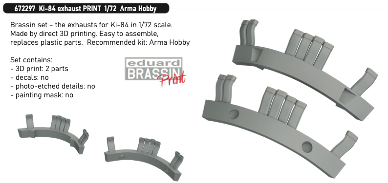 Eduard Brassin ED672297 1:72 Nakajima Ki-84 Hayate exhaust