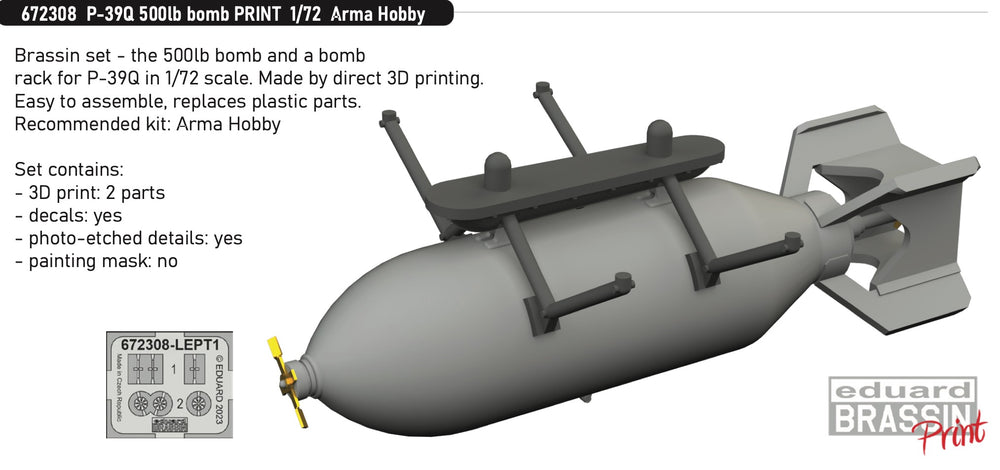 Eduard Brassin ED672308 1:72 Bell P-39Q Airacobra 500lb bomb