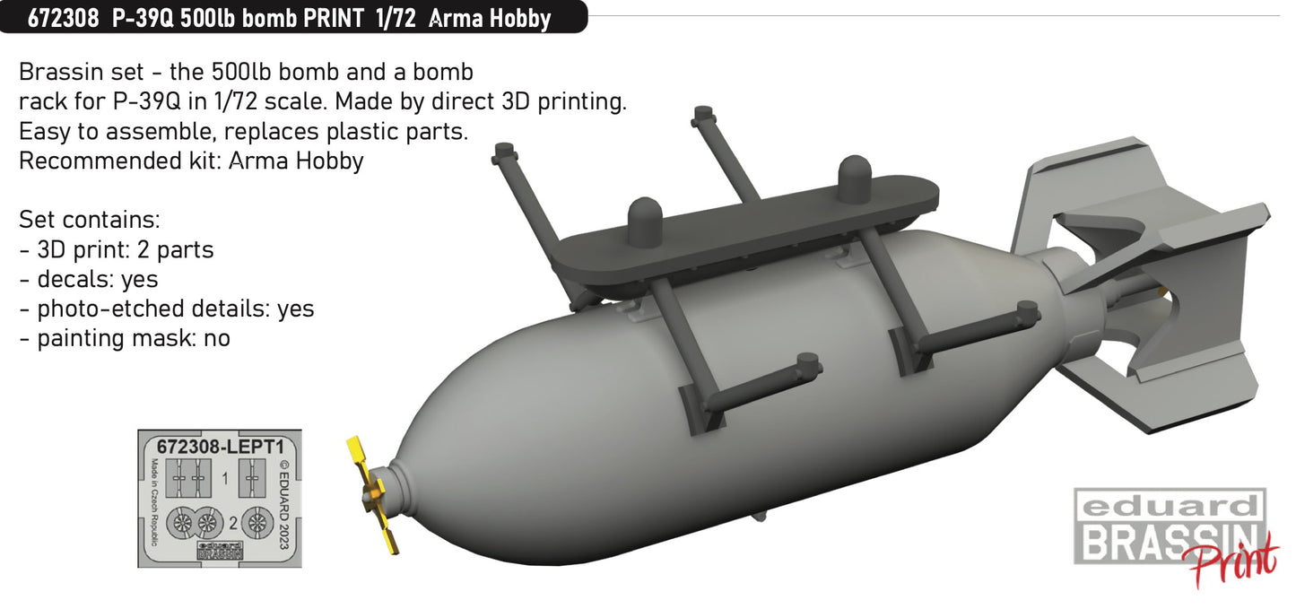 Eduard Brassin ED672308 1:72 Bell P-39Q Airacobra 500lb bomb