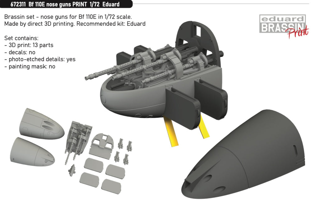 Eduard Brassin ED672311 1:72 Messerschmitt Bf-110E nose guns