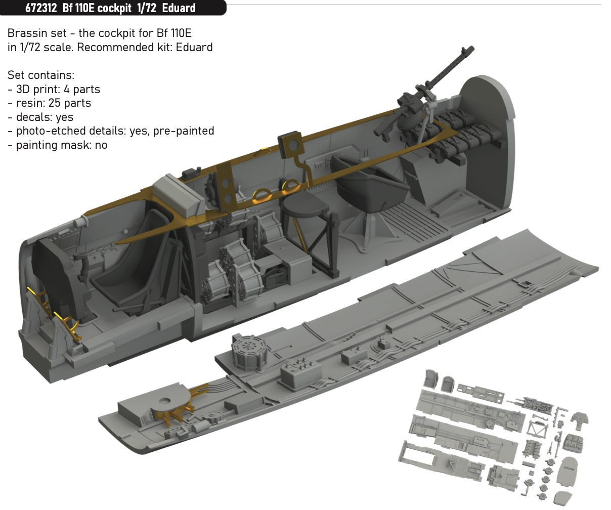 Eduard Brassin ED672312 1:72 Messerschmitt Bf-110E cockpit