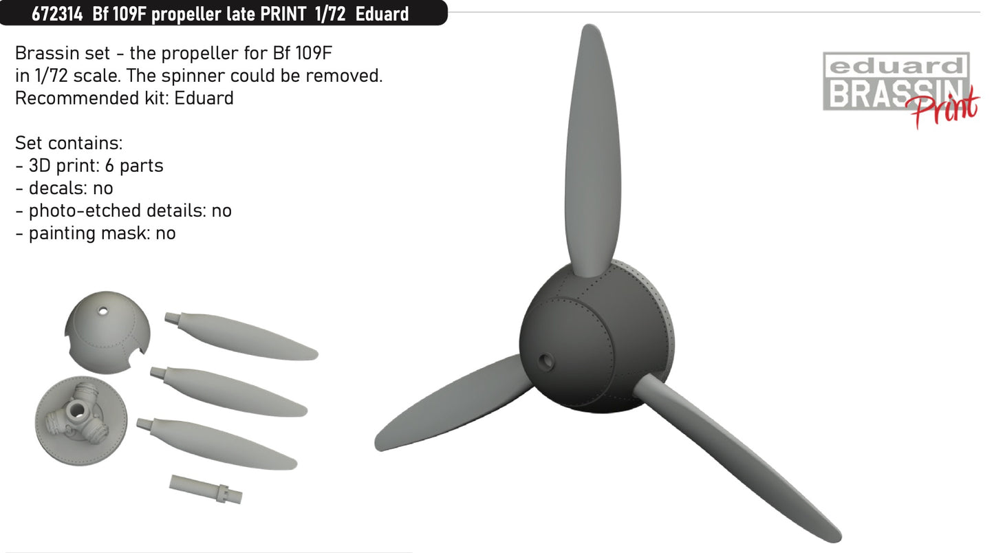Eduard Brassin ED672314 1:72 Messerschmitt Bf-109F propeller late