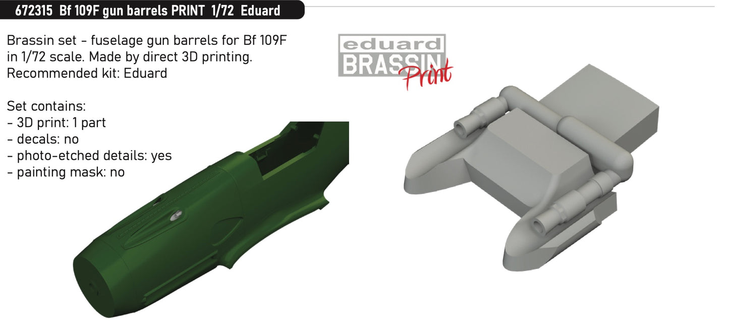 Eduard Brassin ED672315 1:72 Messerschmitt Bf-109F gun barrels