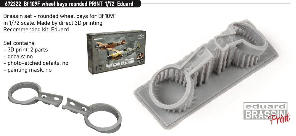 Eduard Brassin ED672322 1:72 Messerschmitt Bf-109F wheel bays rounded