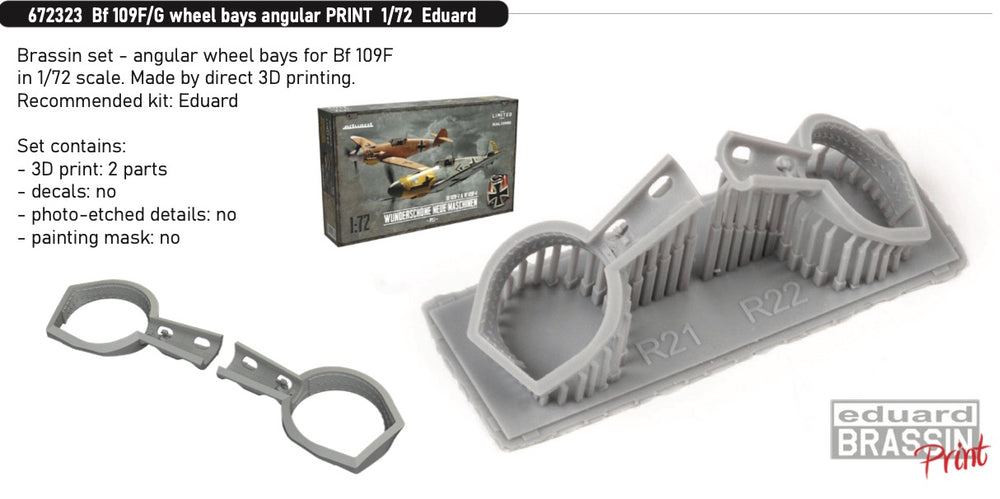 Eduard Brassin ED672323 1:72 Messerschmitt Bf-109F/G wheel bays angular
