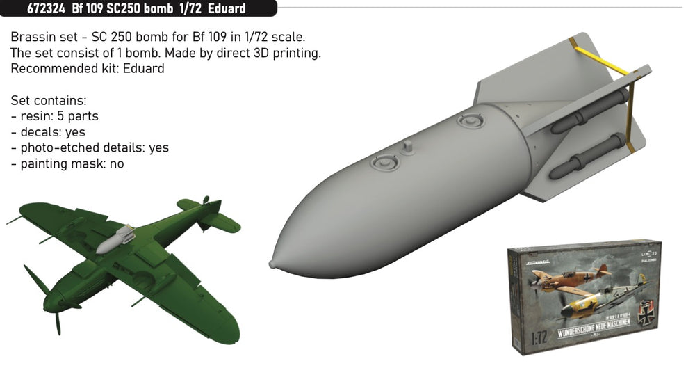 Eduard Brassin ED672324 1:72 Messerschmitt Bf-109 SC250 bomb