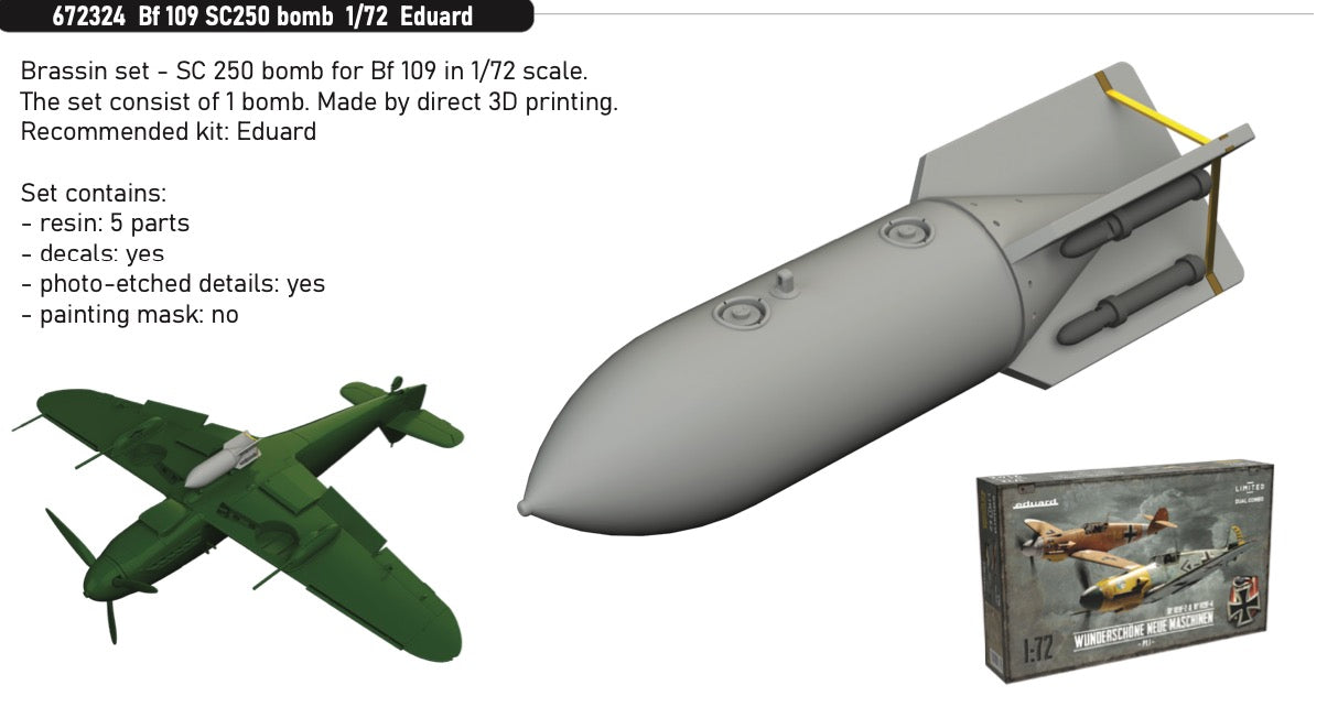 Eduard Brassin ED672324 1:72 Messerschmitt Bf-109 SC250 bomb