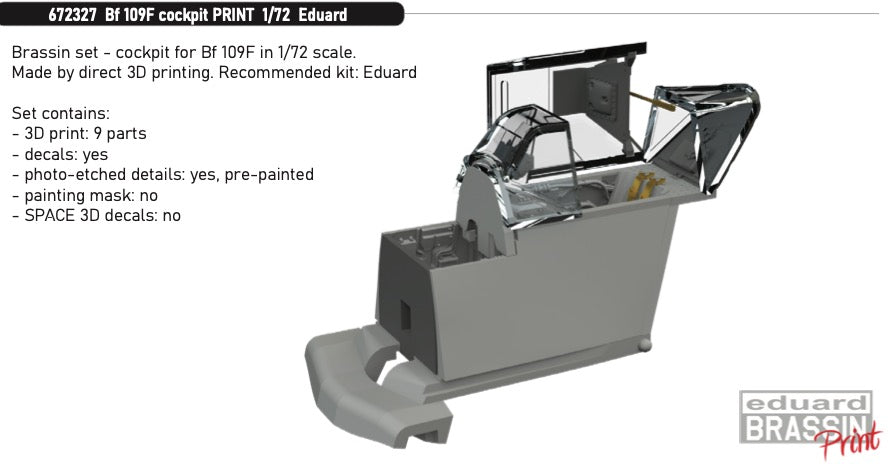 Eduard Brassin ED672327 1:72 Messerschmitt Bf-109F cockpit