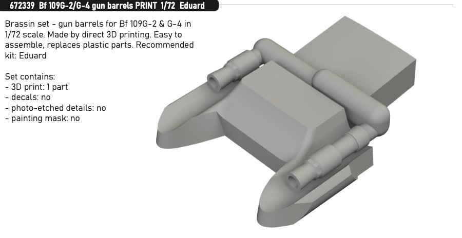 Eduard Brassin ED672339 1:72 Messerschmitt Bf-109G-2/G-4 gun barrels