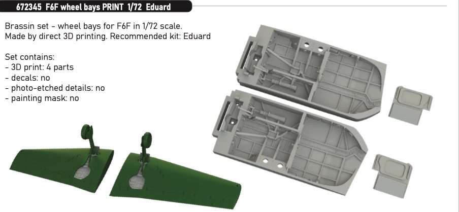 Eduard Brassin ED672345 1:72 Grumman F6F wheel bays