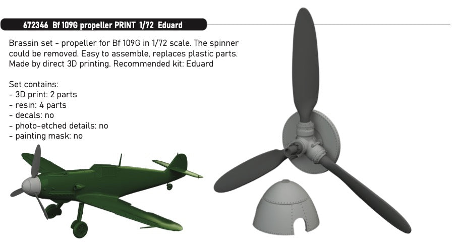 Eduard Brassin ED672346 1:72 Messerschmitt Bf-109G propeller