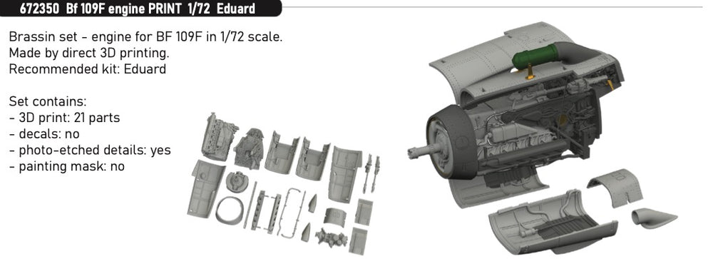 Eduard Brassin ED672350 1:72 Messerschmitt Bf-109F engine