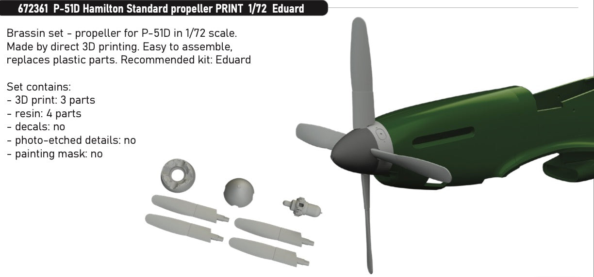 Eduard Brassin ED672361 1:72 P-51D Mustang Hamilton Standard propeller