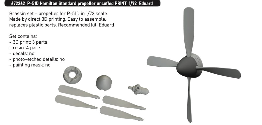 Eduard Brassin ED672362 P-51D Mustang Uncuffed Propeller 1:72