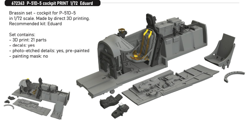 Eduard Brassin ED672363 1:72 North-American P-51D-5 Mustang cockpit