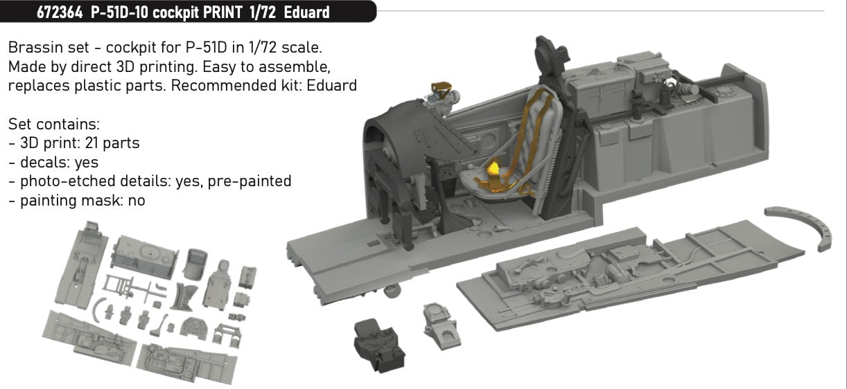 Eduard Brassin ED672364 1:72 North-American P-51D-10 Mustang cockpit