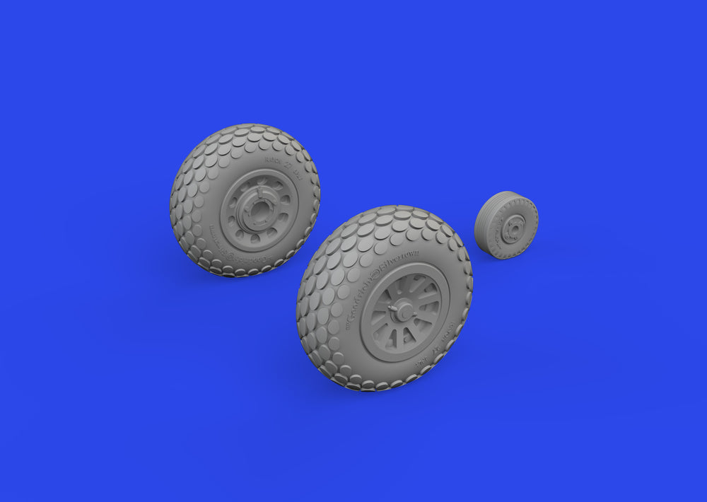 Eduard Brassin ED672367 North-American P-51D Mustang wheels oval tread 1:72