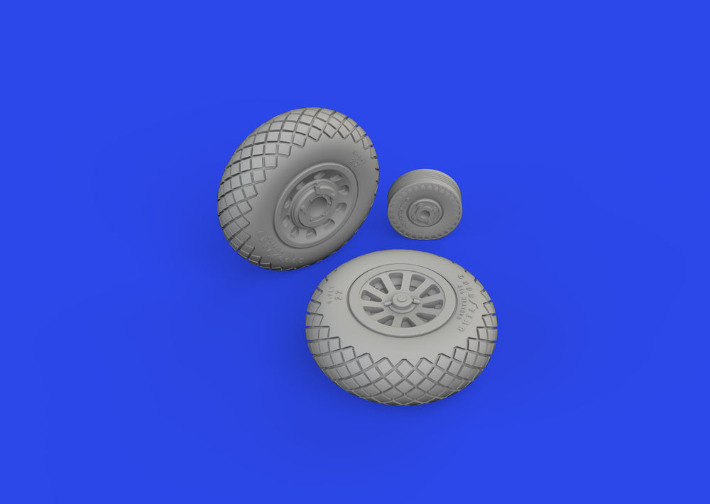 Eduard Brassin ED672370 North-American P-51D Mustang wheels diamond tread 2 1:72