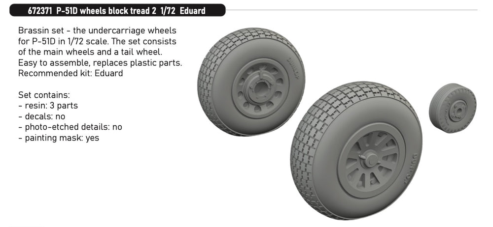 Eduard Brassin ED672371 North-American P-51D Mustang wheels block tread 2 1:72