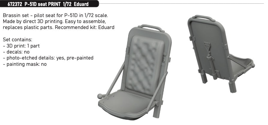 Eduard Brassin ED672372 1:72 North-American P-51D Mustang seat