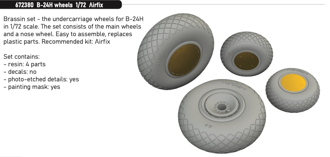 Eduard Brassin ED672380 Consolidated B-24H Liberator wheels 1:72