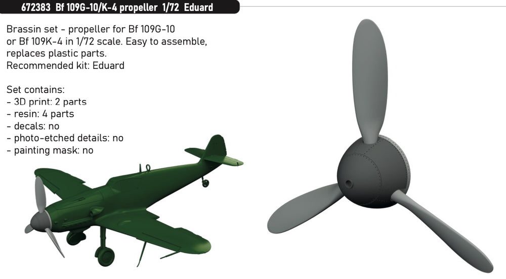 Eduard Brassin ED672383 Messerschmitt Bf-109G-10/K-4 propeller 1:72