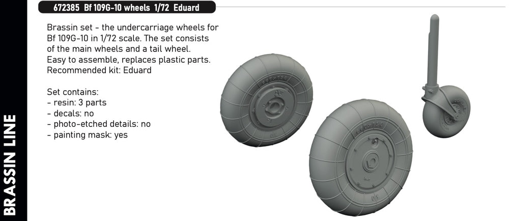 Eduard Brassin ED672385 Messerschmitt Bf-109G-10 wheels 1:72