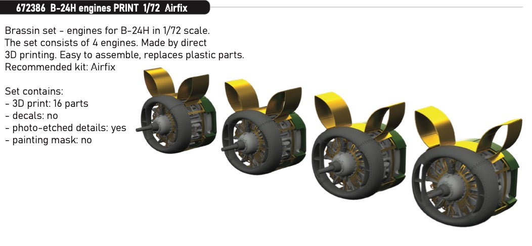 Eduard Brassin ED672386 1:72 Consolidated B-24H Liberator engines