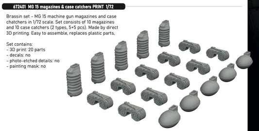 Eduard Brassin ED672401 MG 15 magazines & case catchers 3D-Printed 1:72