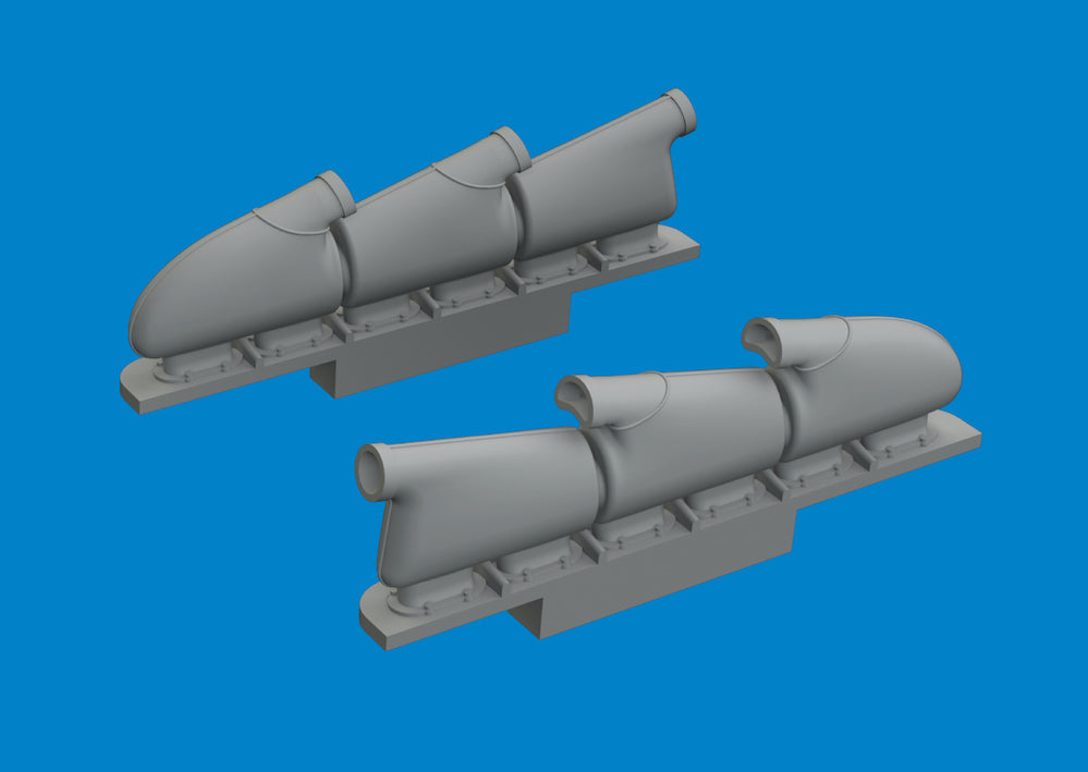 Eduard Brassin ED672408 Spitfire Mk.V Rounded Exhausts 3D-Print 1:72