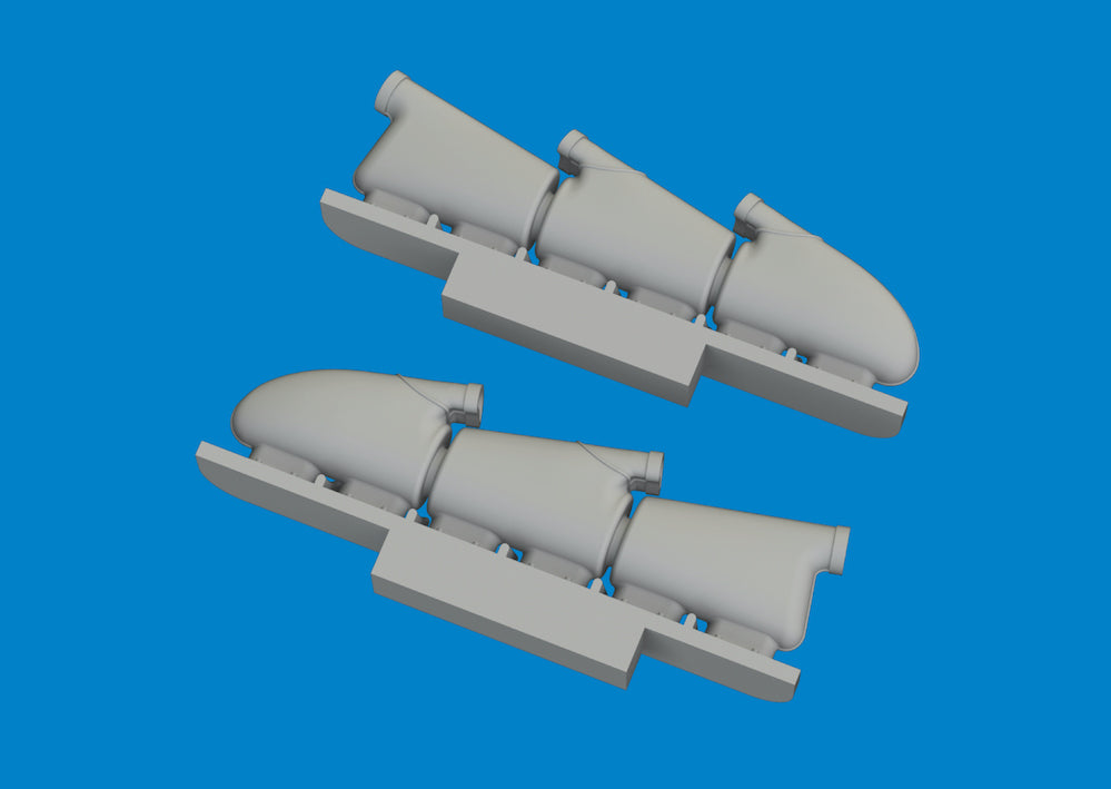 Eduard Brassin ED672408 Spitfire Mk.V Rounded Exhausts 3D-Print 1:72