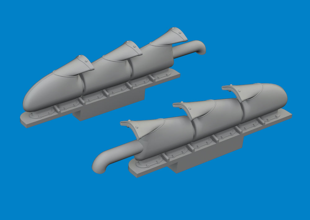 Eduard Brassin ED672409 Spitfire Mk.V Fishtail Exhausts 3D-Print 1:72