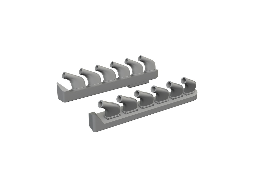 Eduard Brassin ED672411 P-51D Mustang Exhaust Stacks 3D-Print 1:72