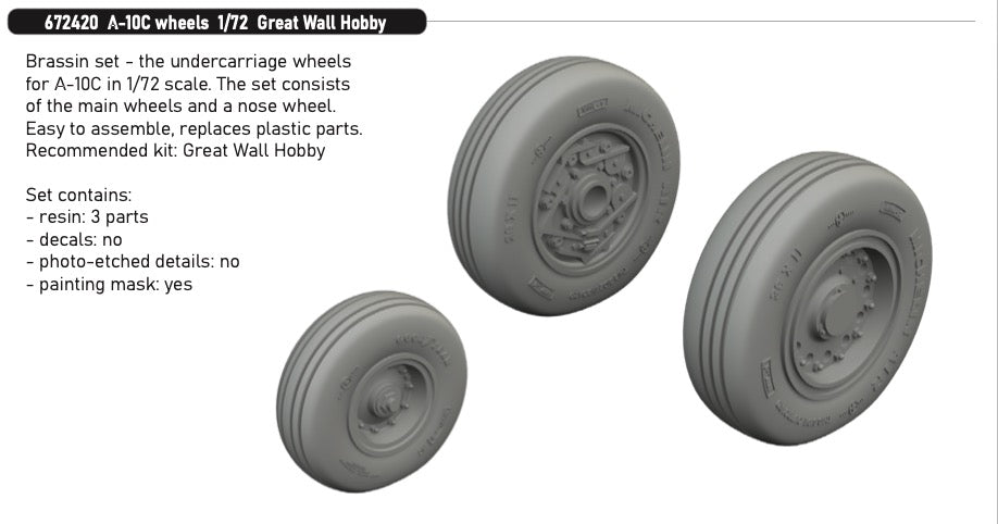 Eduard Brassin ED672420 Fairchild A-10C Thunderbolt II wheels 1:72